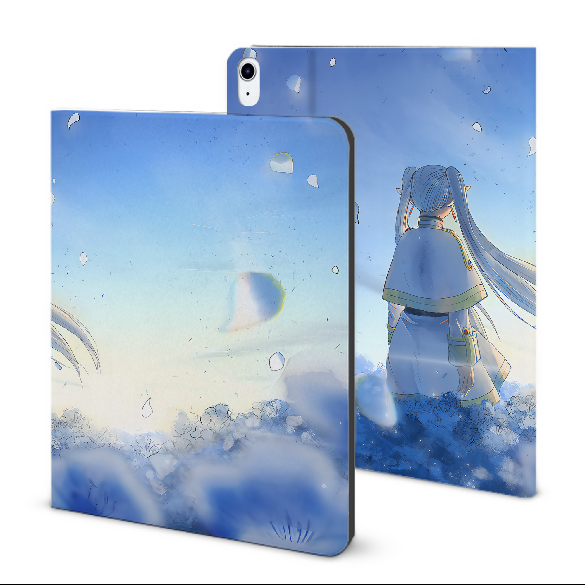 （画像用） 葬送のフリーレン Frieren IPad ケース ブック型 PUレザー TPU 耐衝撃 軽量 薄型 ペン収納なし 全面保護 IPad 各モデル対応